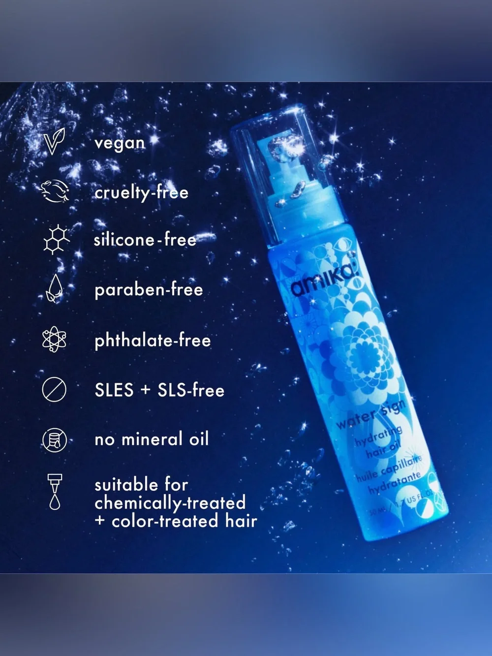 Amika water sign hydrating hair oil